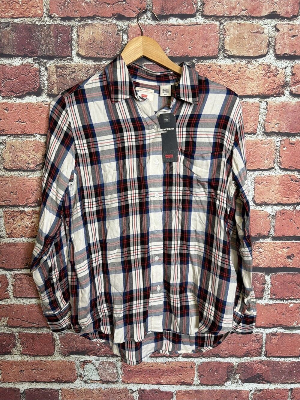 Levi's Womens Plaid Ultimate Boyfriend Fit Button Shirt Multicolor S NWT NEW